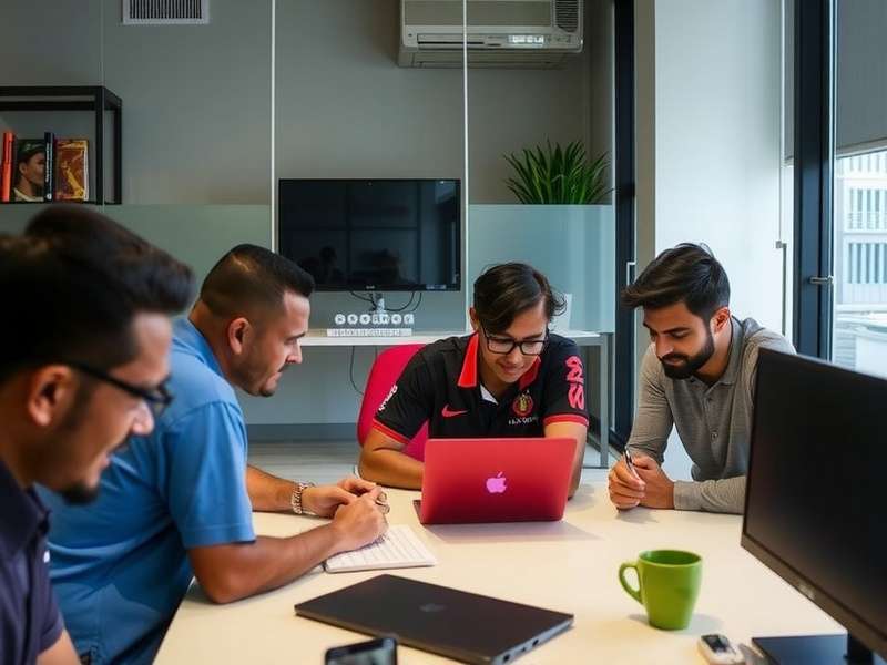 Kochi Kings development team working in their Kochi office